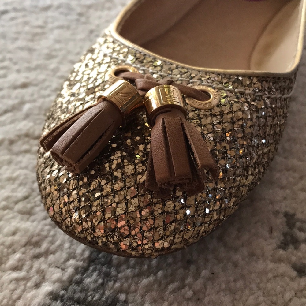 NEW Sparkle Sperry flats w/leather tassel